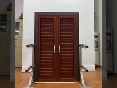 Shutters Aluminium Louver Window Easy Installation With Chinese Accessories Wood Color