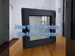 Customized Size Commercial Aluminum Casement Windows Black Aluminum Crank Out Windows