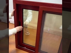 Insect Screen Aluminum Sliding Window For Bathroom Woodgrain Color